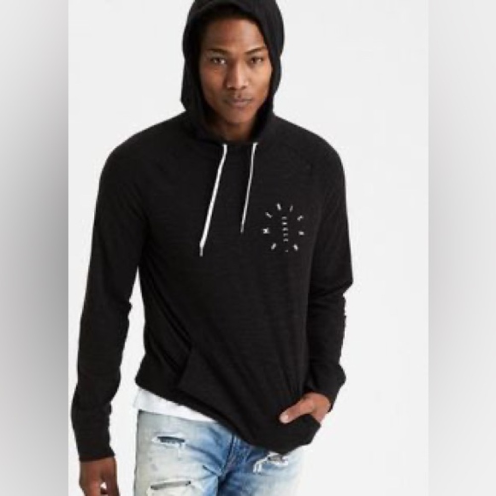 American Eagle Outfitters Black Hoodie with White Accents